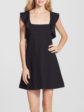 French Connection “Marie” Flutter Sleeve Midi Dress | Black | Size 10